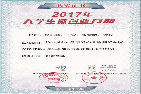 获奖证书